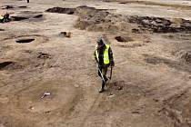 Záchranný archeologický výzkum na nové trase dálnice D 55 u Bzence.