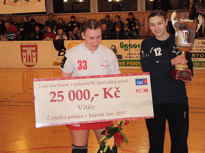 Házenkářky Veselí nad Moravou po loňském triumfu v Českém poháru nad Slavií tentokrát stejnému soupeři podlehly 22:31.