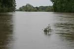 Velká voda na řece Moravě u Rohatce v pondělí 17. května