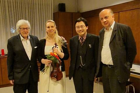 Profesor hudby Jürgen Rasinski z Vysoké hudební školy v Berlíně, Markéta Fraňková, Nobuaki Tanaka a Petr Vašíček.