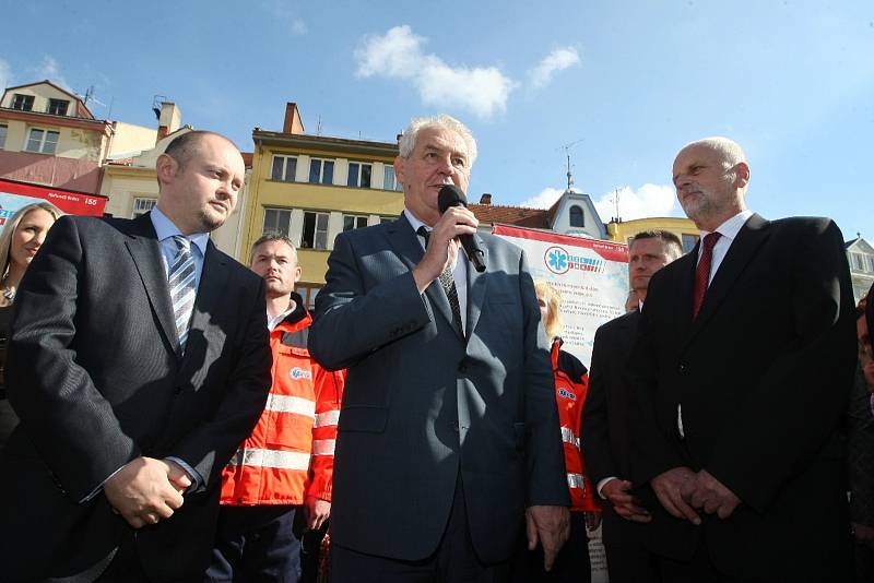 Prezident České republiky Miloš Zeman ve Vyškově.