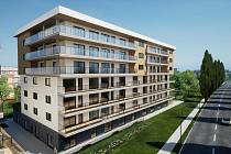 Plánovaná podoba nového bytového komplexu v hodonínské místní části Bažantnice.