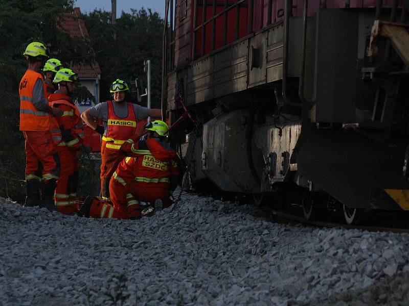 U Vnorov na Hodonínsku potřetí ve dvou týdnech vykolejil vlak. Mimo železnici se tentokrát dostala přední kola posunovací lokomotivy na vyloučené koleji při pracích na zprůjezdnění trati.