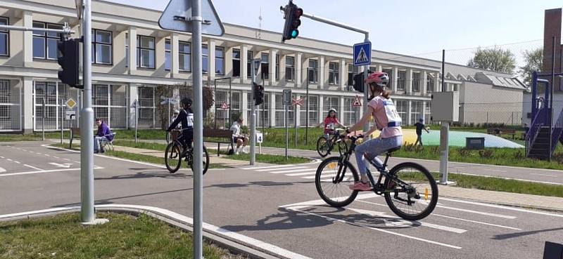 Okresní kolo dopravní soutěže mladých cyklistů. v Kyjově.