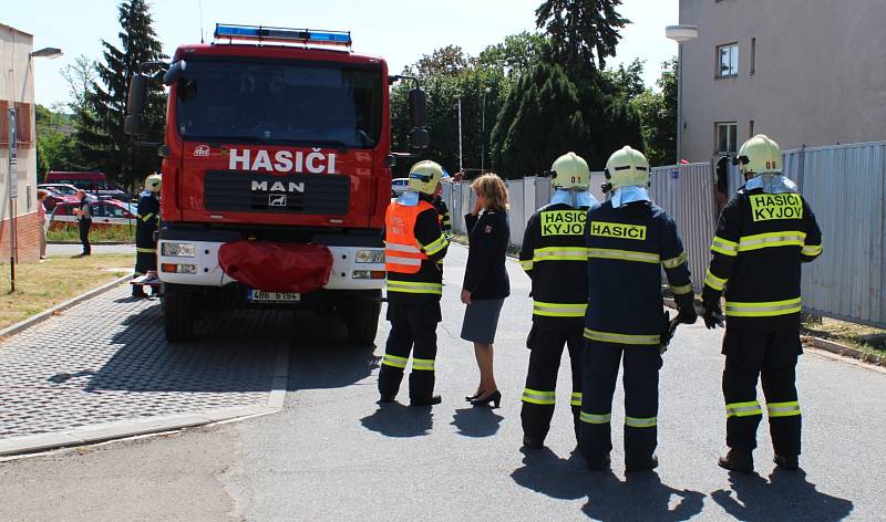 Taktické cvičení v bývalé ubytovné lékařů v areálu kyjovské nemocnice.