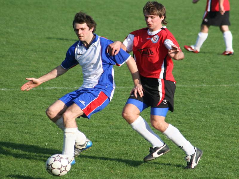 Okresní přebor: Moravany (v červeném) vs. Žarošice