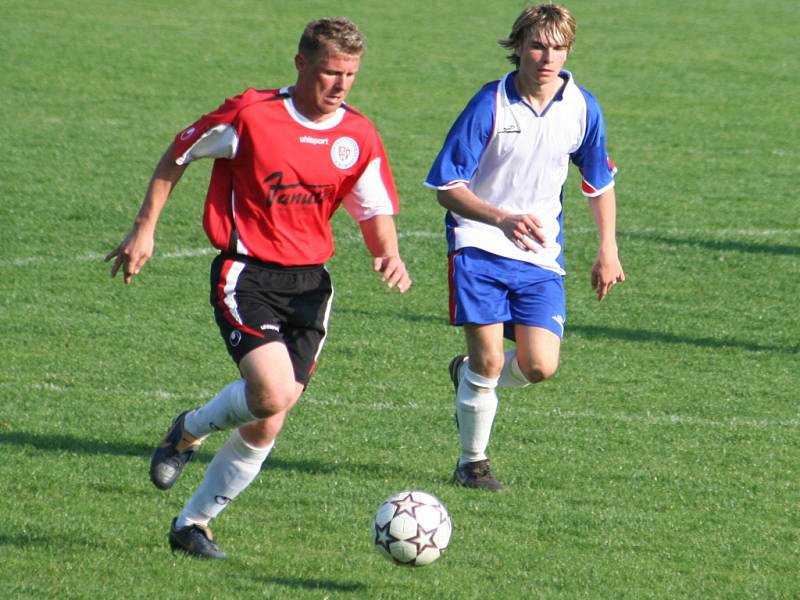 Okresní přebor: Moravany (v červeném) vs. Žarošice