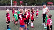 Pětačtyřicet dětí z Hodonína, Dubňan, Ratíškovic, Lužic, Mutěnic, Rohatce a Hrušek se zúčastnilo sportovního kempu, který ve dvou prázdninových termínech uspořádal klub FK Hodonín.