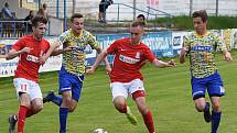 V dalším kole divize prohráli fotbalisté MSK Břeclav (žluté dresy) s FK Blansko 1:4.