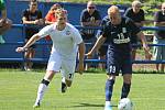 V úvodním kole nového ročníku MSFL porazil nováček FK Blansko (modré dresy) v regionálním derby tým MFK Vyškov 3:1.