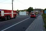V Lažanech v pátek ráno havaroval kamion.