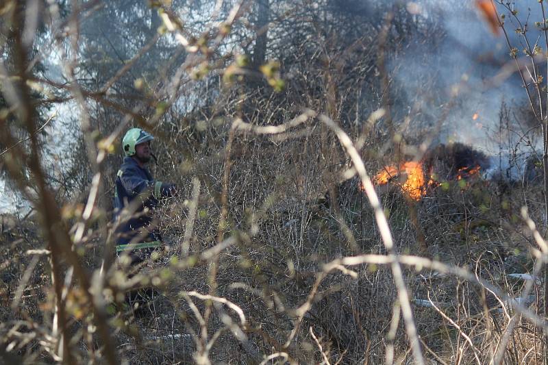 V Suchém Žlebu u obce Vilémovice na Blanensku hořela mýtina v prudkém srázu. Nedaleká rezervace Vývěry Punkvy byla v ohrožení. Požár lesa hasil i vrtulník.