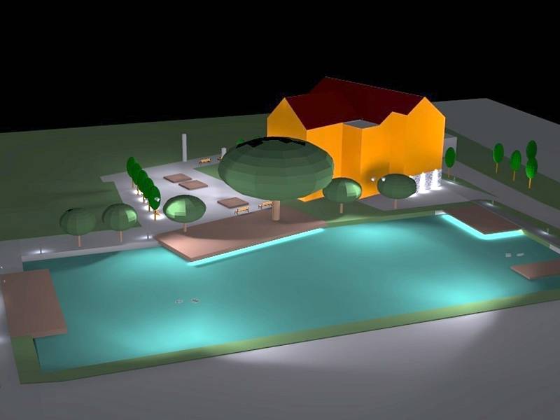Vizualizace plánované budoucí podoby centra Drnovic.