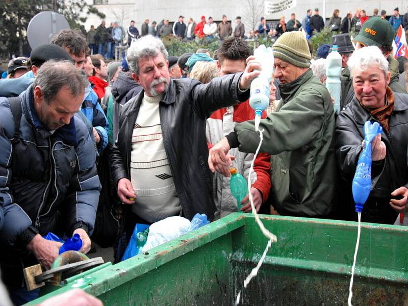 Protest blanenských zemědělců v Praze