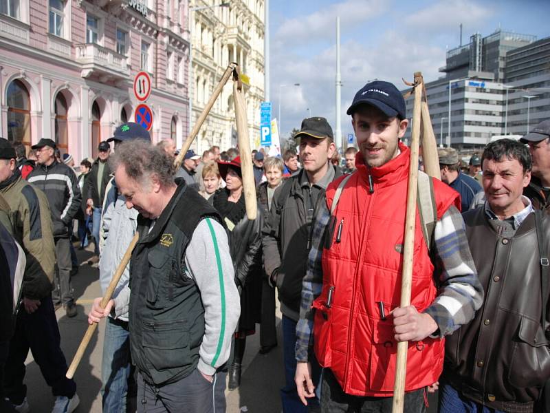 Protest blanenských zemědělců v Praze