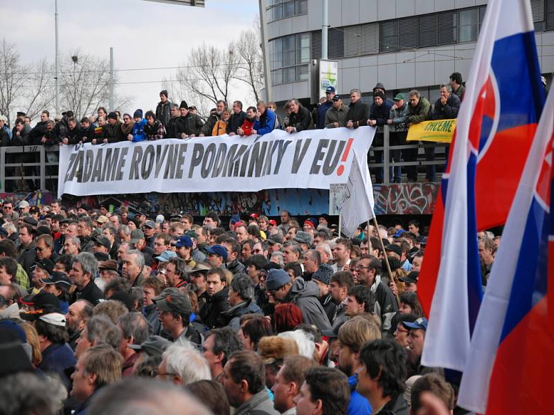 Protest zemědělců v Praze