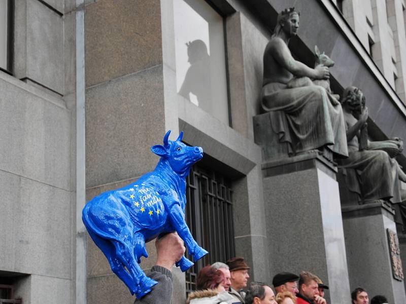 Protest zemědělců v Praze