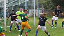 Ve 2. kole krajského přeboru fotbalisté Olympie Ráječko (zelené dresy) porazili FK Mutěnice 3:1.