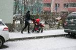 Blanensko v pondělí ráno zasypal sníh. V ulicích však dlouho nevydržel. Majitelé skiareálů zatím čekají na mráz, aby mohli začít zasněžovat.