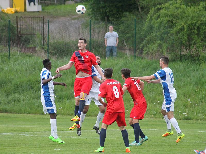 V utkání 26. kola Moravskoslezské fotbalové ligy (MSFL) Blansko rozdrtilo Viktorii Otrokovice 4:0.