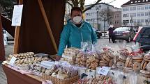 V Blansku se na náměstí Republiky konaly ve čtvrtek první farmářské trhy.