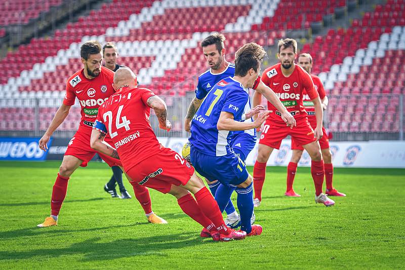 3. kolo Mol Cupu: Zbrojovka Brno (červená) - Vysočina Jihlava 1:0. Foto: FC Zbrojovka Brno/Martin Tajč