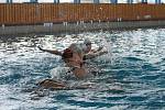 Mladé dívky z kategorie juniorek a seniorek do osmnácti let z týmu Desta Brno trénují akvabely od pondělí do pátku v blanenském krytém stadionu. Sestavy předvedou na chystaném mistrovství republiky.