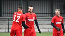 K vítězství 6:1 nad týmem 1.HFK Olomouc pomohly Blansku také zimní posily Štefan Holiš, Haris Harba a Ondřej Sukup (na snímku zleva).