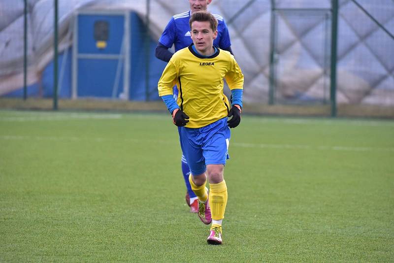 Blanenští fotbalisté v generálce proti Sigmě Olomouc nastoupili ve žlutomodré kombinaci, aby podpořili Ukrajinu.