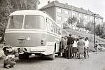 Autobusová linka v Adamově v roce 1968