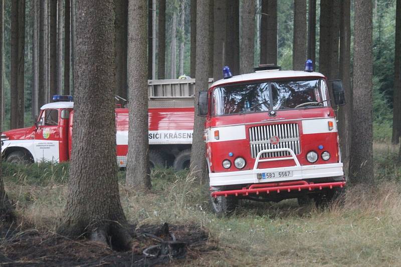 Deset jednotek hasičů zalarmoval v sobotu po šesté večer požár lesa. Hořelo mezi Ostrovem u Macochy, Lipovcem a Krasovou. Krátce před osmou hodinou dostali hasiči oheň po kontrolu.