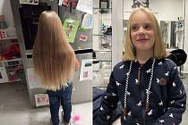 Před a po ostříhání. Nikolka Kršková z Blanska darovala vlasy na dobrou věc.