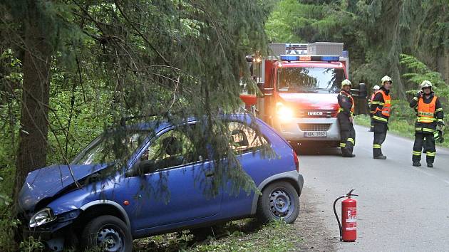 Při sobotní dopravní nehodě mezi Olomučany a Rudicí se lehce zranili čtyři lidé, z toho dvě děti. Auto narazilo do stromu.