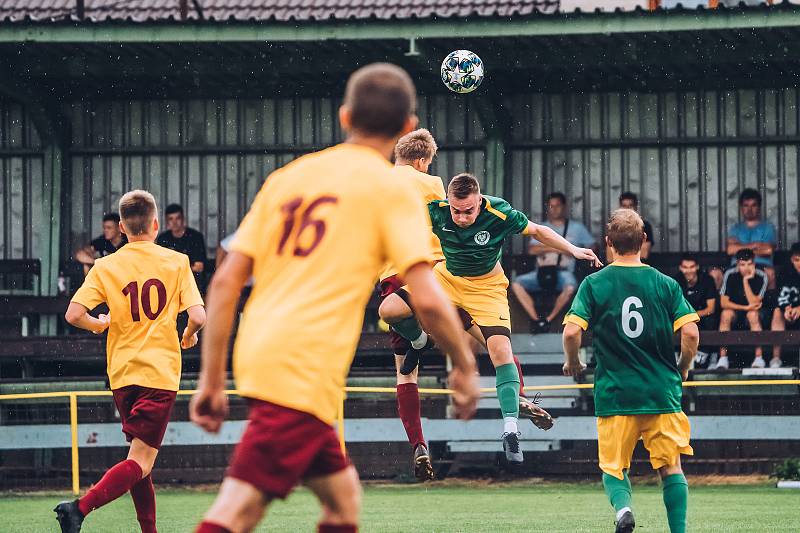 Fotbalisté Ráječka (v zeleném) zdolali brněnskou Spartu 3:0.