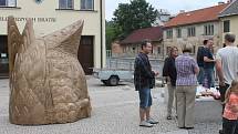 Nábřeží Svitavy v Letovicích ozdobila socha kachny.