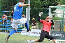 V posledním kole tohoto ročníku Superligy malého fotbalu prohrál tým Pivovar Černá Hora Blanensko (modré dresy) s Pardubicemi 4:7 a těsně mu unikla bronzová medaile.