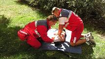 Cvičení záchranářů Červeného kříže.