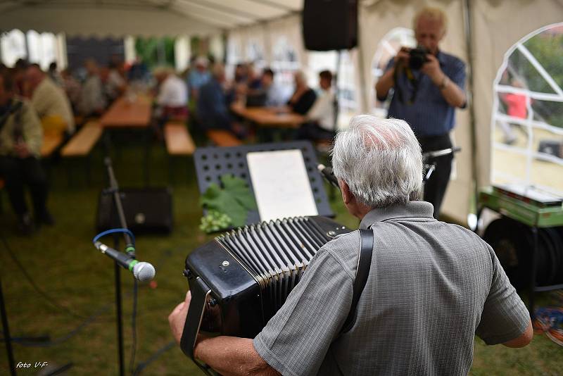 Setkání harmonikářů v Lysicích doprovázela i přes nepřízeň počasí skvělá nálada.