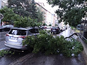 Následky bouřky na jihu Moravy