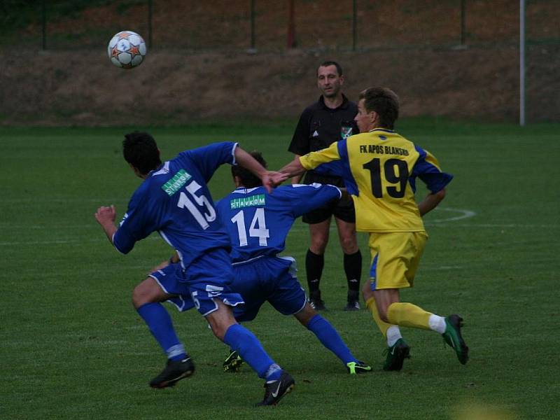 Fotbalisté Blanska remizovali s Boskovicemi 0:0. Kapitán domácích Libor Němec neproměnil v prvním poločase penaltu.