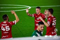 Česká reprezentace (v červeném) na mistrovství světa v malém fotbale deklasovala Alžírsko 8:1