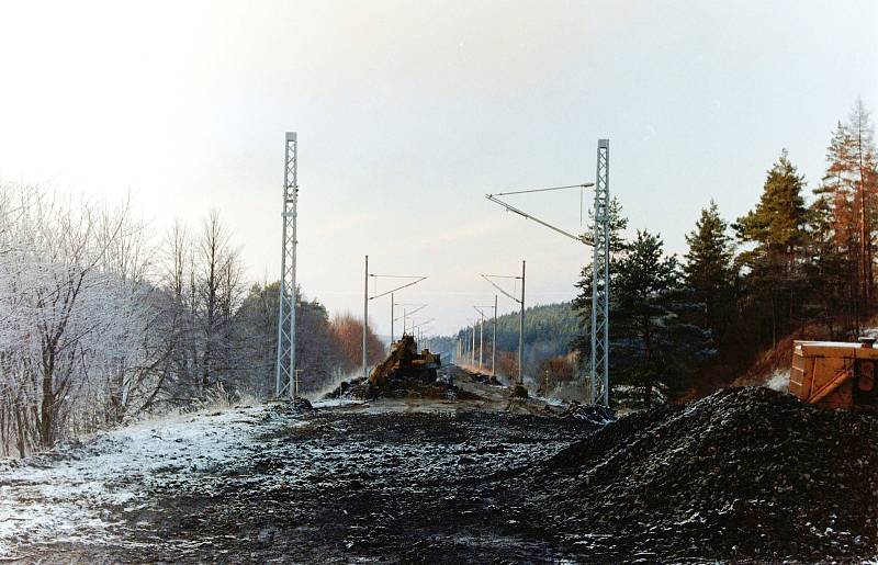 Rekonstrukce železniční trati Brno - Česká Třebová v letech 1996 až 1998. Foto: se souhlasem Petra Štefka