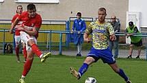 V dalším kole divize prohráli fotbalisté MSK Břeclav (žluté dresy) s FK Blansko 1:4.