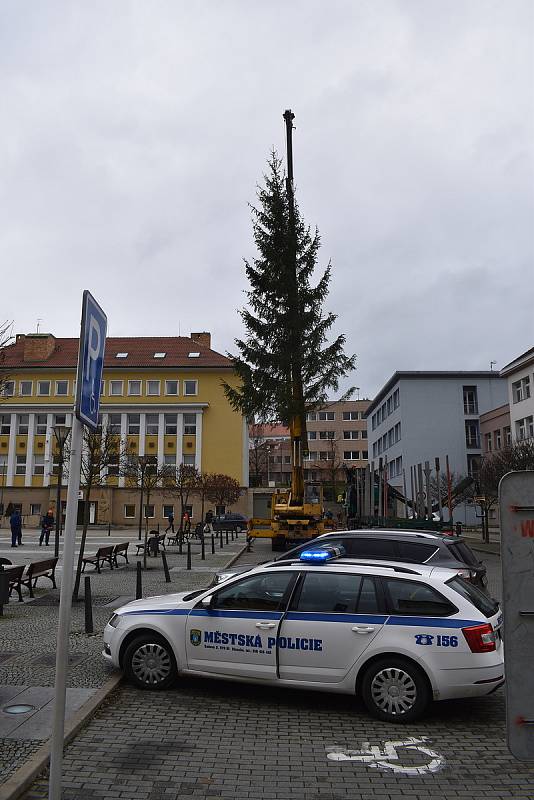 Vánoční strom na náměstí Republiky v Blansku.