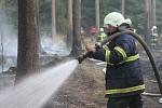 Deset jednotek hasičů zalarmoval v sobotu po šesté večer požár lesa. Hořelo mezi Ostrovem u Macochy, Lipovcem a Krasovou. Krátce před osmou hodinou dostali hasiči oheň po kontrolu.