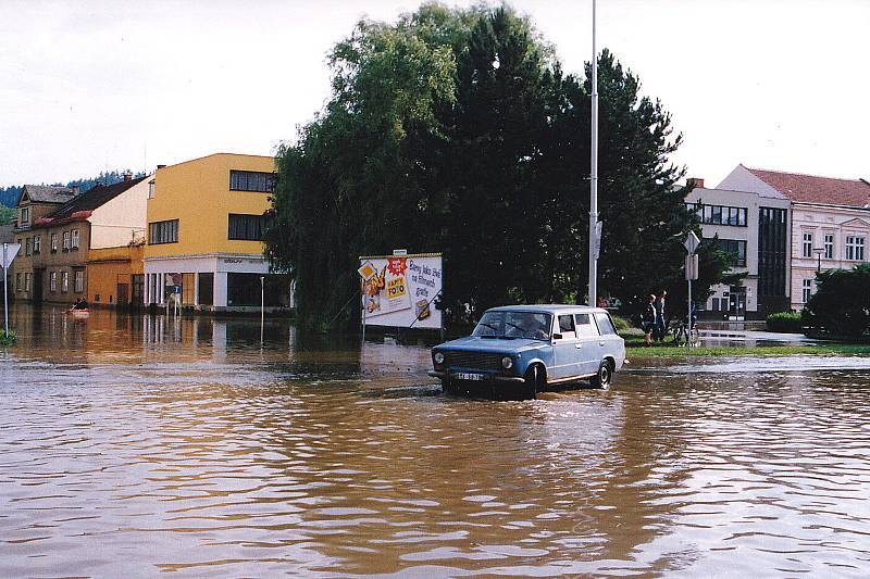 Povodně v červenci 1997 v Letovicích na Blanensku.