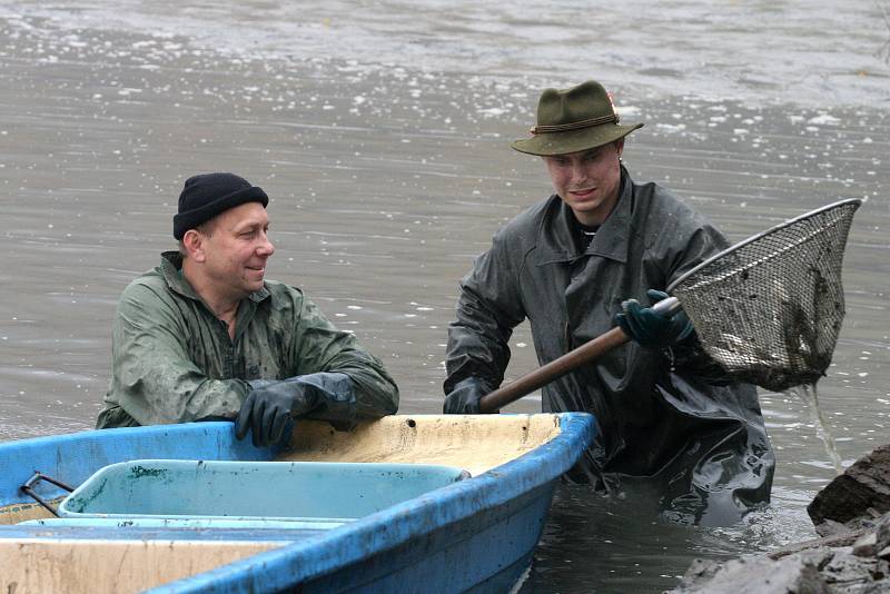 Výlov Olšovce přilákal davy lidí. Labužníci stáli fronty na candáty.