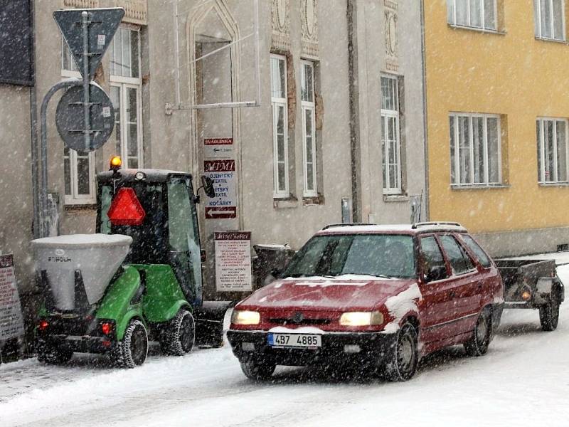 V pondělí se Blanensko probudilo do hustého sněžení, které zasáhlo celý region.