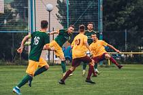 Fotbalisté Ráječka (v zeleném) zdolali brněnskou Spartu 3:0.