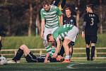 Fotbalisté Rájce-Jestřebí (zelenobílé dresy) v přípravě porazili Kunštát 6:3.